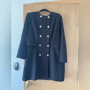 XL black dress with gold buttons from Express.